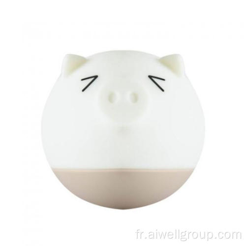 Cartoon LED Pig Silicone Baby Night USB lampe